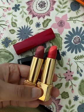 CHANEL Lipstick Duo - Deep Rose & Vibrant Coral